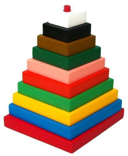 HCD Wooden Pyramids Square Stacking Game